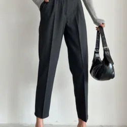 Belted Carrot Trousers Anthracite