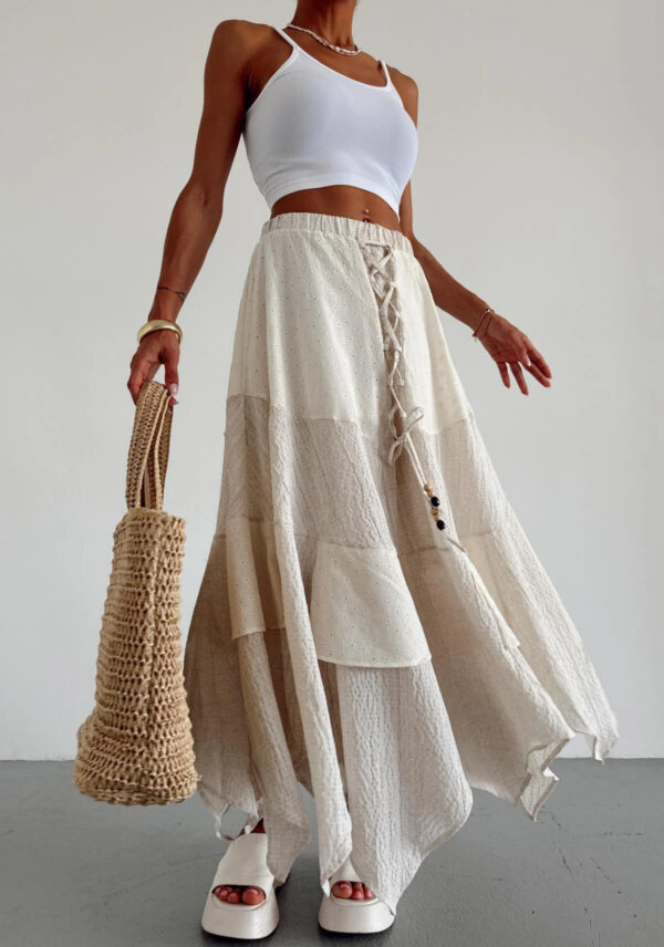 Embroidered Skirt Cream