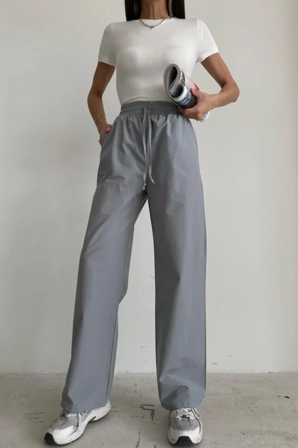 High Waist Trousers Grey