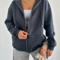 Hooded Cardigan Anthracite