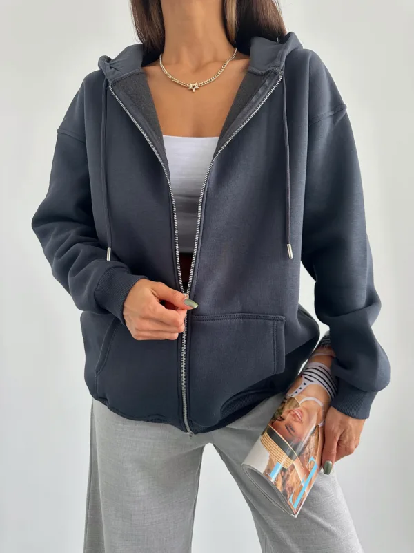 Hooded Cardigan Anthracite