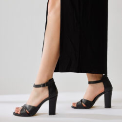 Hope Black Ankle Strap High Heel Shoes