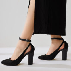 Kyle Black Ankle Strap High Heel Shoes