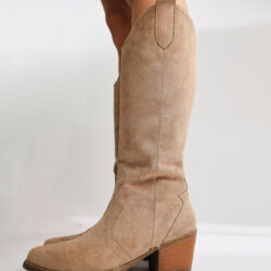 Lhena Mink Suede Western Pull-On Boots