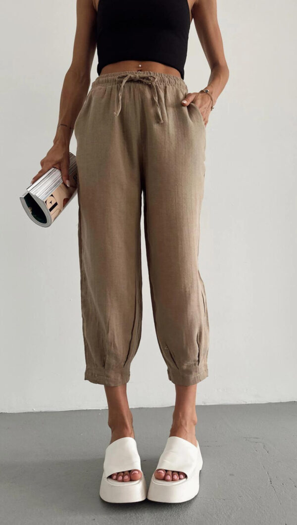 Pleated Muslin Trousers Mink