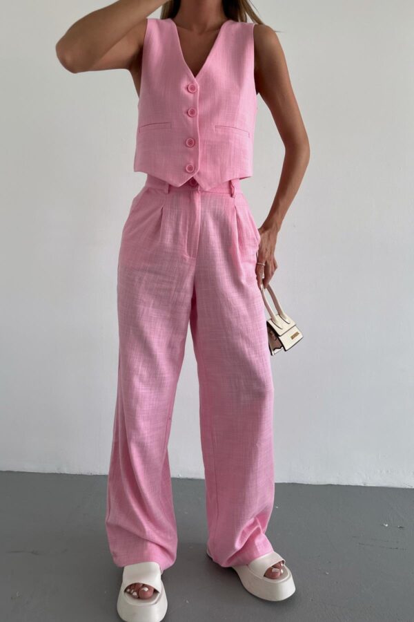 Relax Linen Trousers Candy Pink