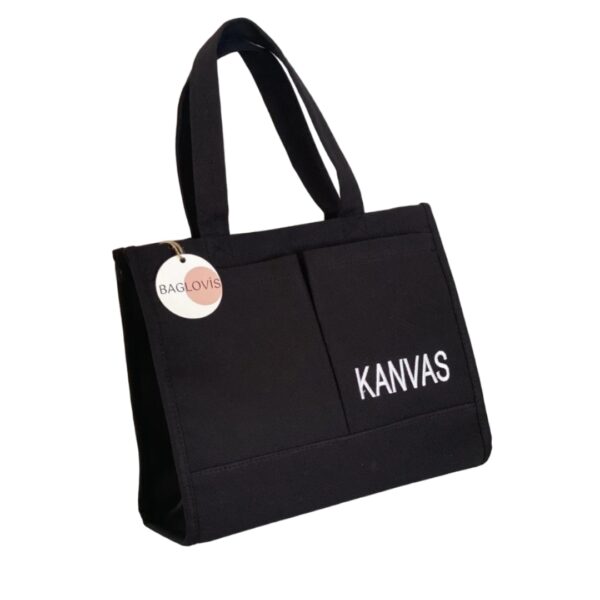 BAGLOVİS CANVAS FABRIC EMBROIDERY LARGE SHOULDER BAG