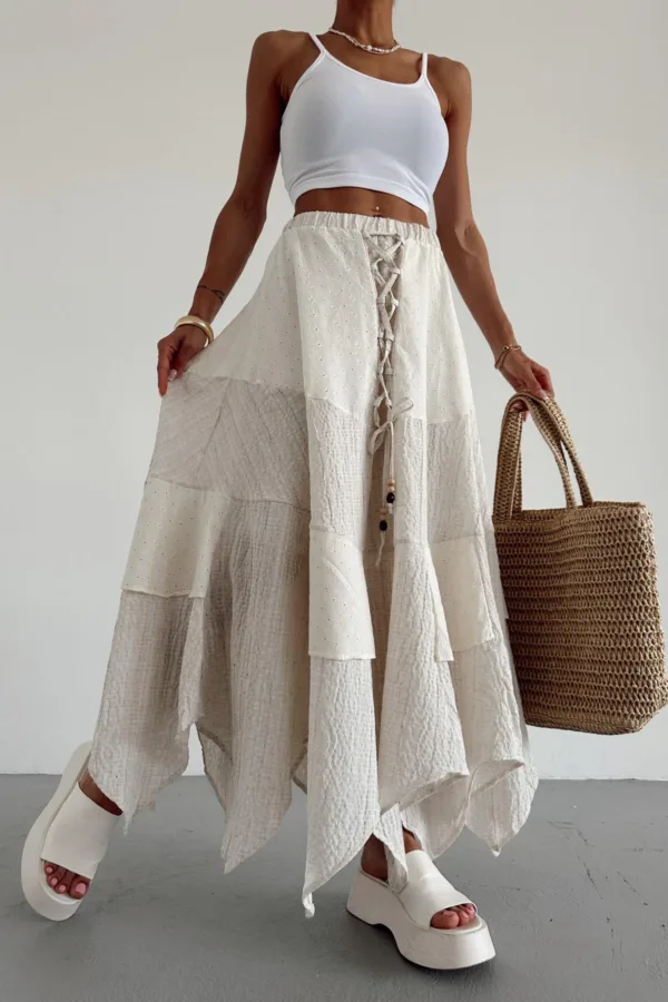 Embroidered Skirt Cream